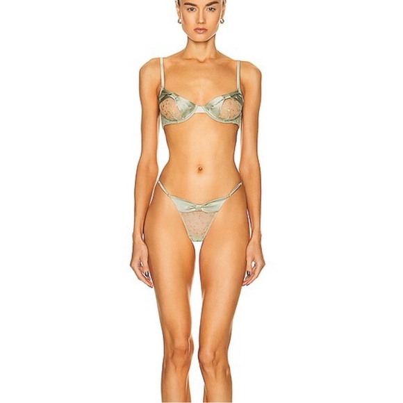 Kiki de Montparnasse Other - NWT Kiki de Montparnasse Cecile Thong in Sage Large Panties Underwear reg $135